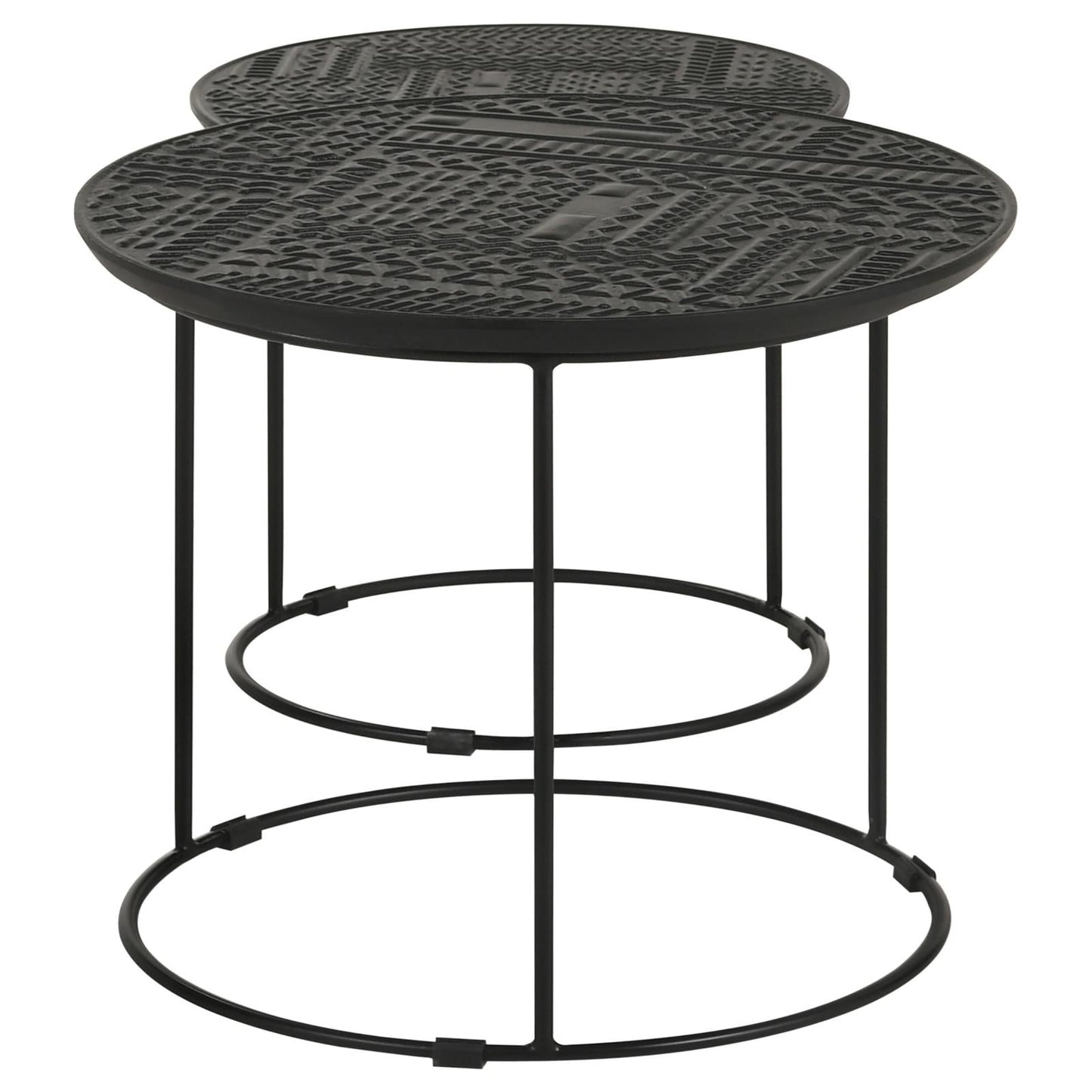 Loannis 2-Piece Round Nesting Table Matte Black - 935842 - Luna Furniture - Dallas Store