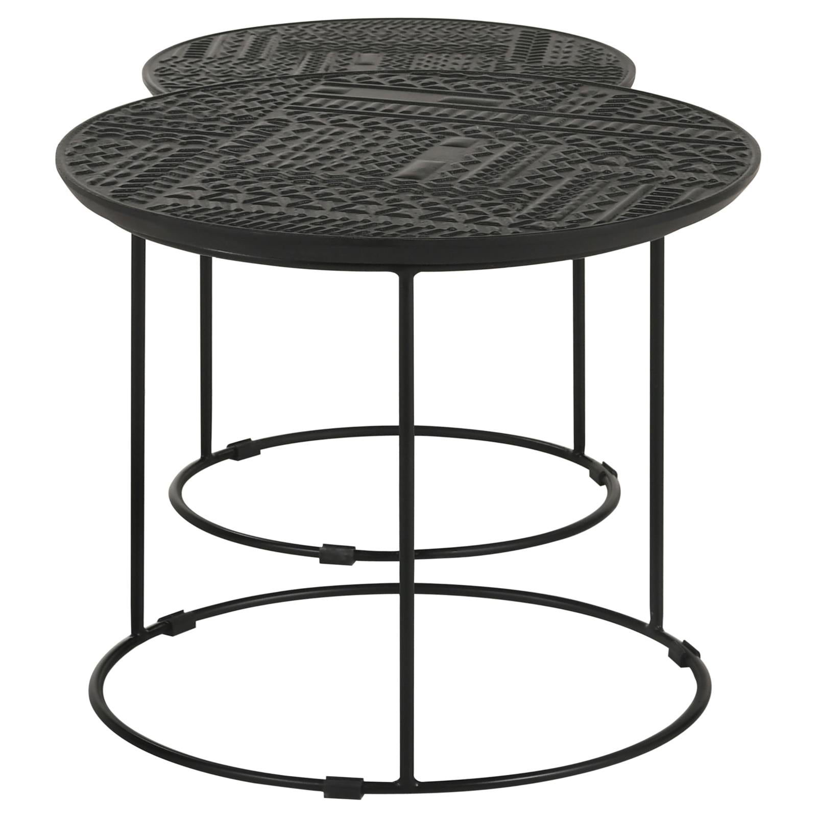 Loannis 2-Piece Round Nesting Table Matte Black - 935842 - Luna Furniture - Dallas Store