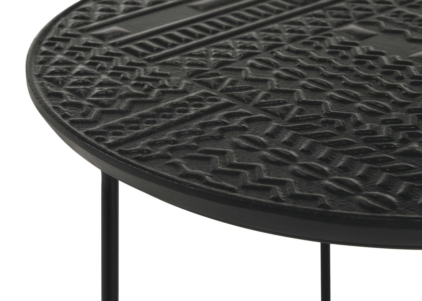 Loannis 2-Piece Round Nesting Table Matte Black - 935842 - Luna Furniture - Dallas Store