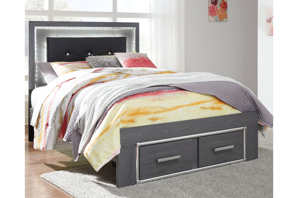 Lodanna Gray Full Panel Bed with 2 Storage Drawers - SET | B214-84S | B214-86 | B214-87 - Luna Furniture - Dallas Store