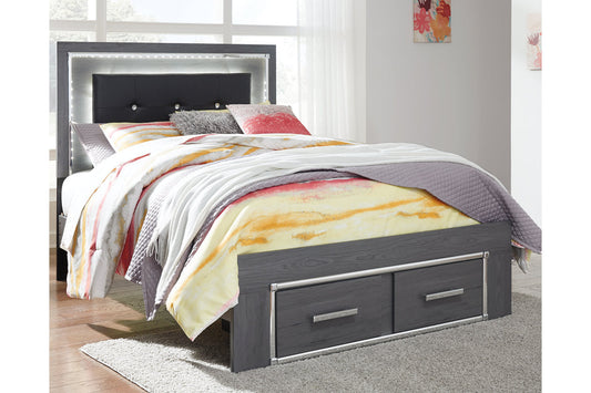 Lodanna Gray Full Panel Bed with 2 Storage Drawers - SET | B214-84S | B214-86 | B214-87 - Luna Furniture - Dallas Store