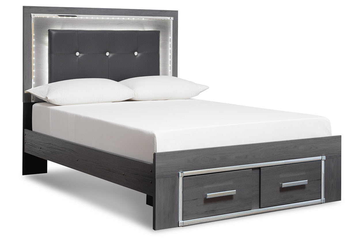 Lodanna Gray Full Panel Bed with 2 Storage Drawers - SET | B214-84S | B214-86 | B214-87 - Luna Furniture - Dallas Store