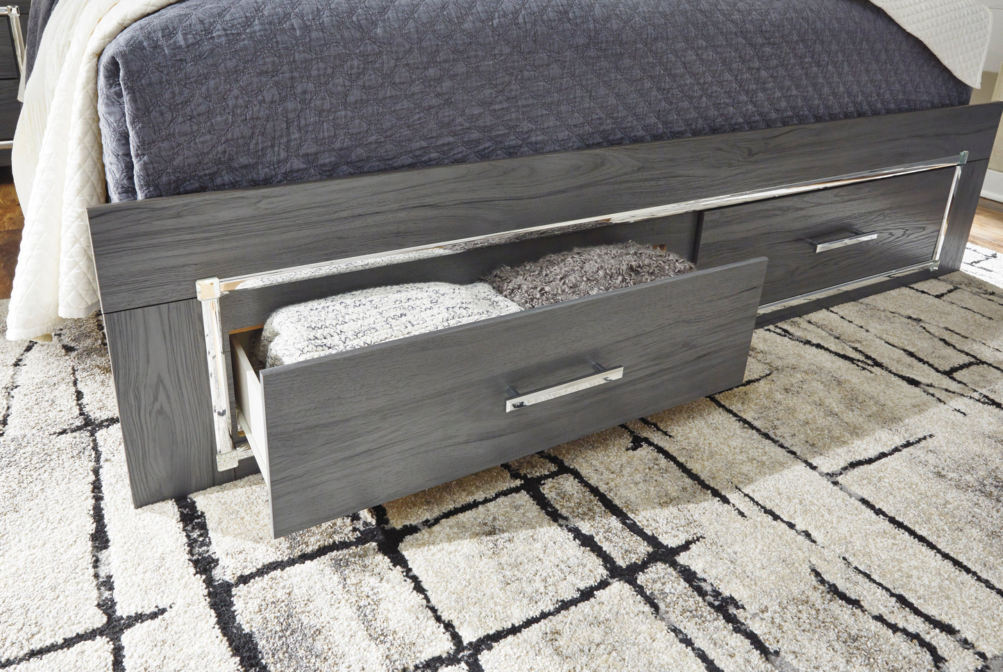 Lodanna Gray LED Footboard Storage Bedroom Set - SET | B214-56S | B214-58 | B214-97 | B214-31 | B214-36 | B214-92 | B214-46 - Luna Furniture - Dallas Store