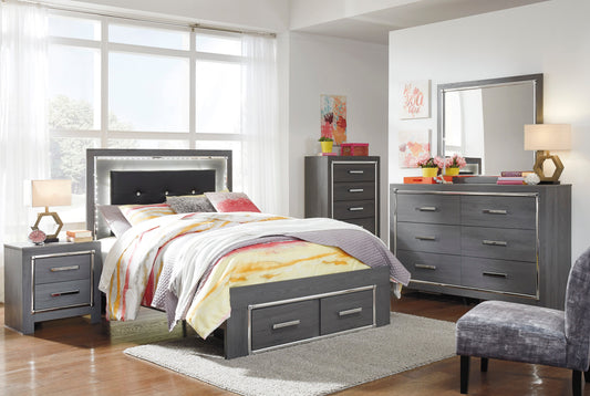 Lodanna Gray LED Footboard Storage Youth Bedroom Set - SET | B214-84S | B214-86 | B214-87 | B214-31 | B214-36 | B214-92 | B214-46 - Luna Furniture - Dallas Store