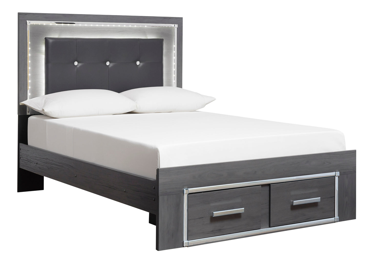 Lodanna Gray LED Footboard Storage Youth Bedroom Set - SET | B214-84S | B214-86 | B214-87 | B214-31 | B214-36 | B214-92 | B214-46 - Luna Furniture - Dallas Store