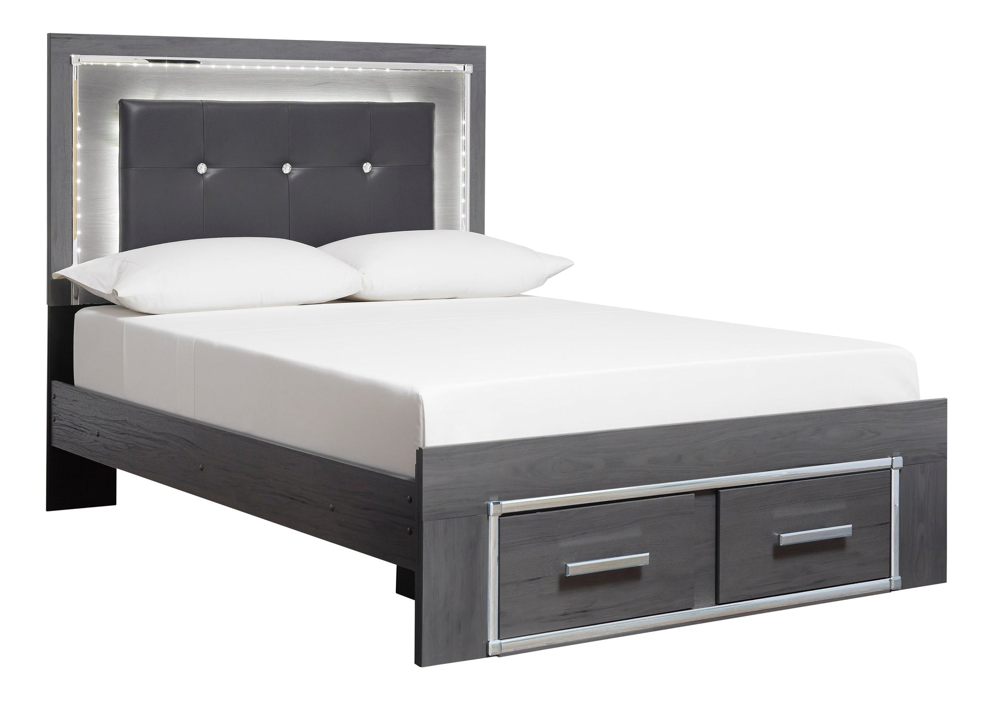 Lodanna Gray LED Footboard Storage Youth Bedroom Set - SET | B214-84S | B214-86 | B214-87 | B214-31 | B214-36 | B214-92 | B214-46 - Luna Furniture - Dallas Store
