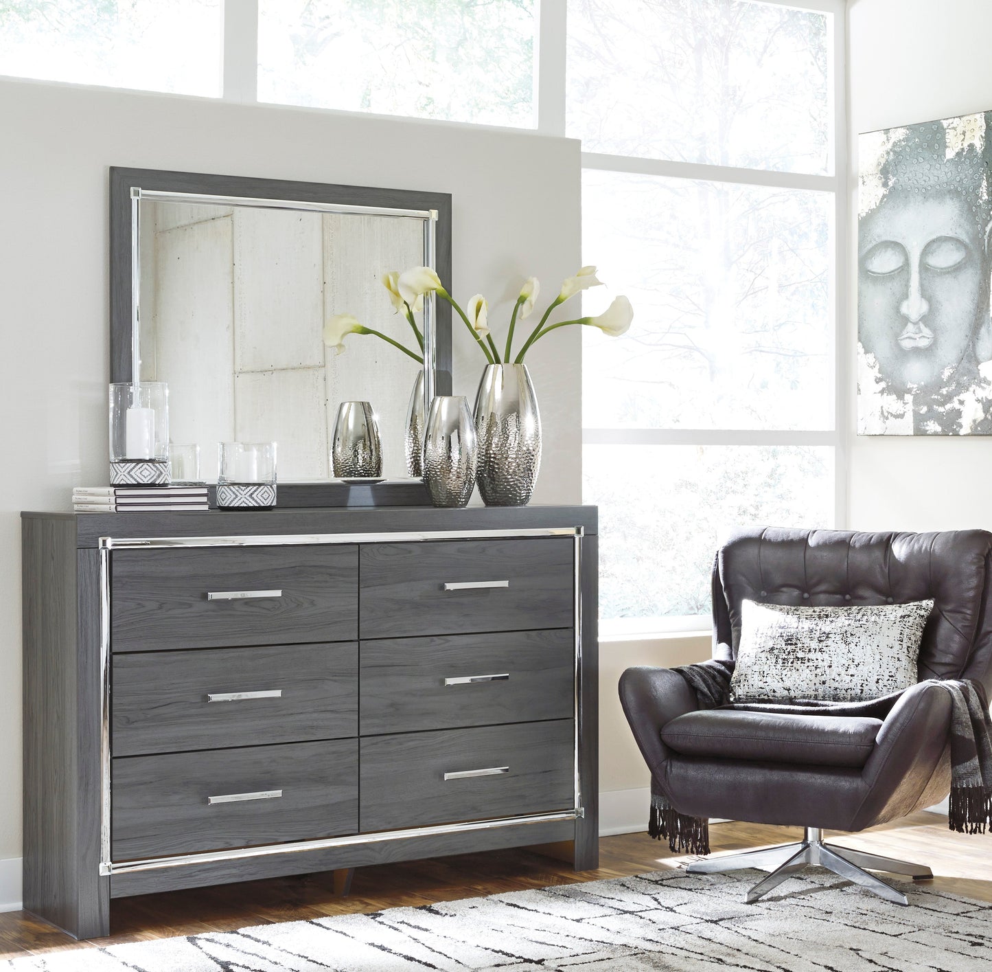 Lodanna Gray LED Footboard Storage Youth Bedroom Set - SET | B214-84S | B214-86 | B214-87 | B214-31 | B214-36 | B214-92 | B214-46 - Luna Furniture - Dallas Store