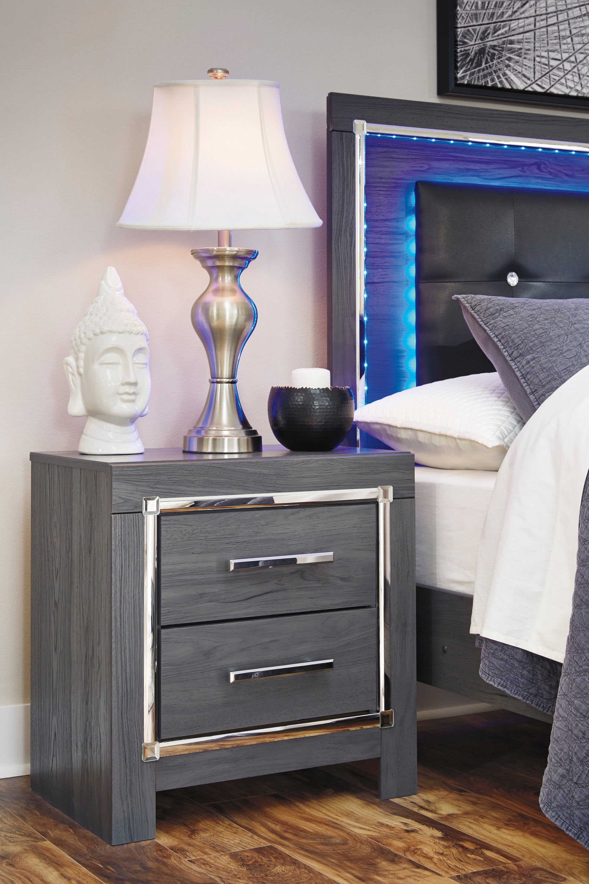 Lodanna Gray LED Panel Bedroom Set - SET | B214-54 | B214-57 | B214-96 | B214-31 | B214-36 | B214-92 | B214-46 - Luna Furniture - Dallas Store