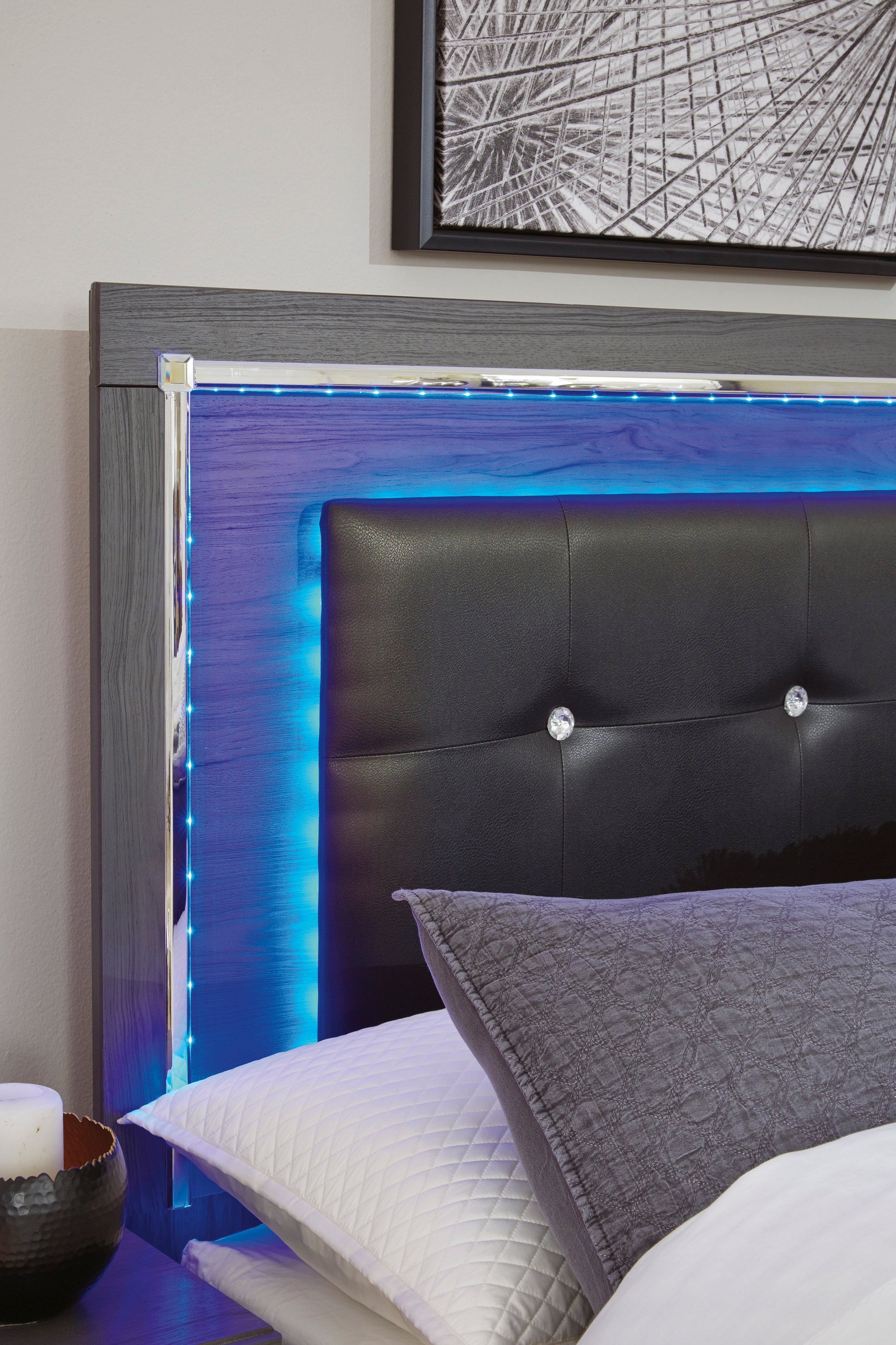Lodanna Gray LED Panel Bedroom Set - SET | B214-54 | B214-57 | B214-96 | B214-31 | B214-36 | B214-92 | B214-46 - Luna Furniture - Dallas Store