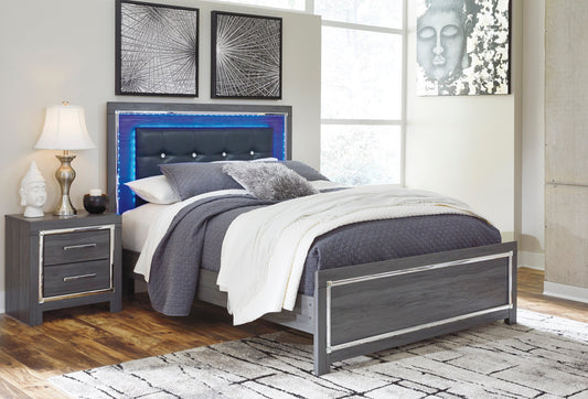 Lodanna Gray Queen LED Platform Bed - SET | B214-54 | B214-57 | B214-95 | B100-13 - Luna Furniture - Dallas Store