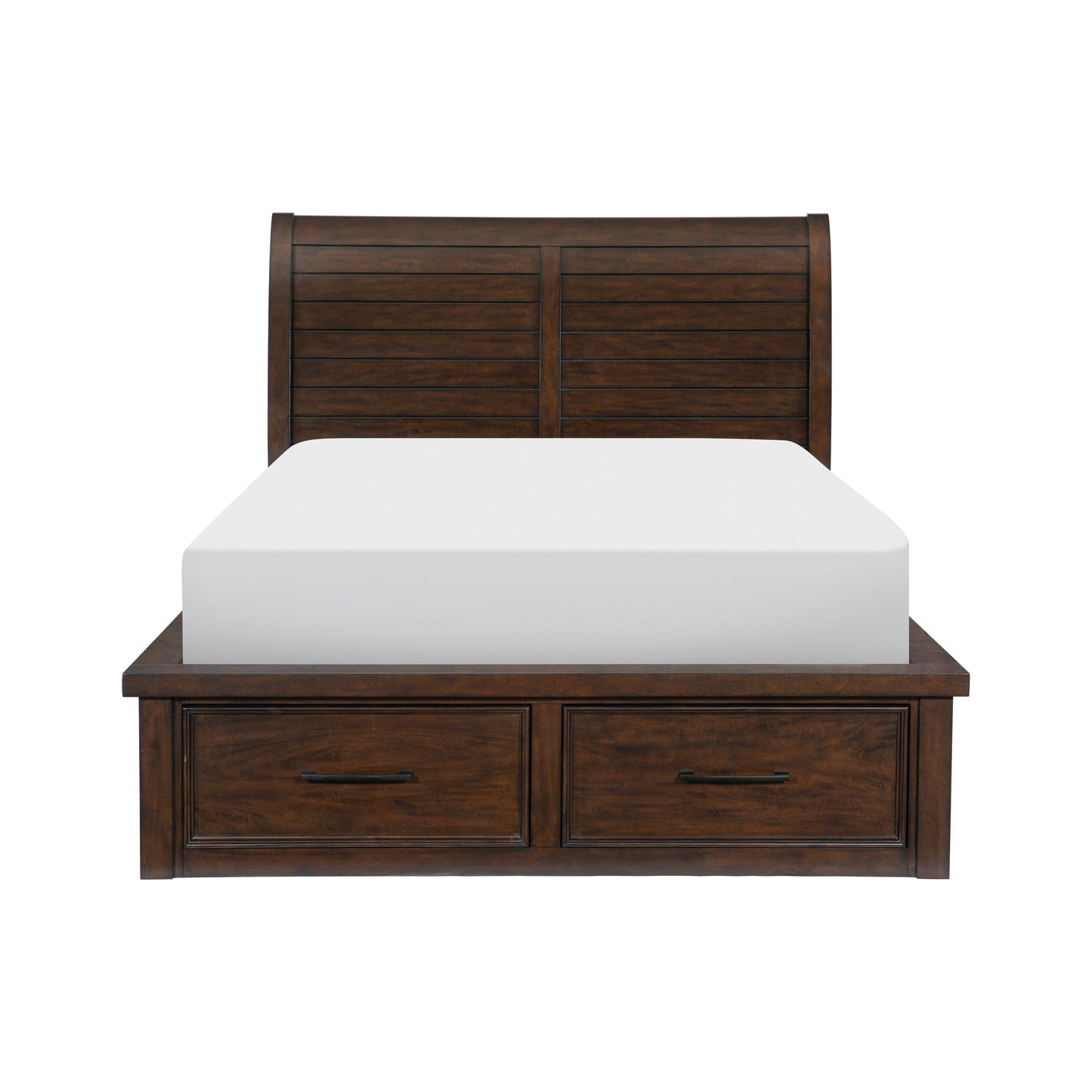 Logandale Brown King Sleigh Storage Platform Bed - SET | 1559K-1 | 1559K-2 | 1559-3DW(2) - Luna Furniture - Dallas Store