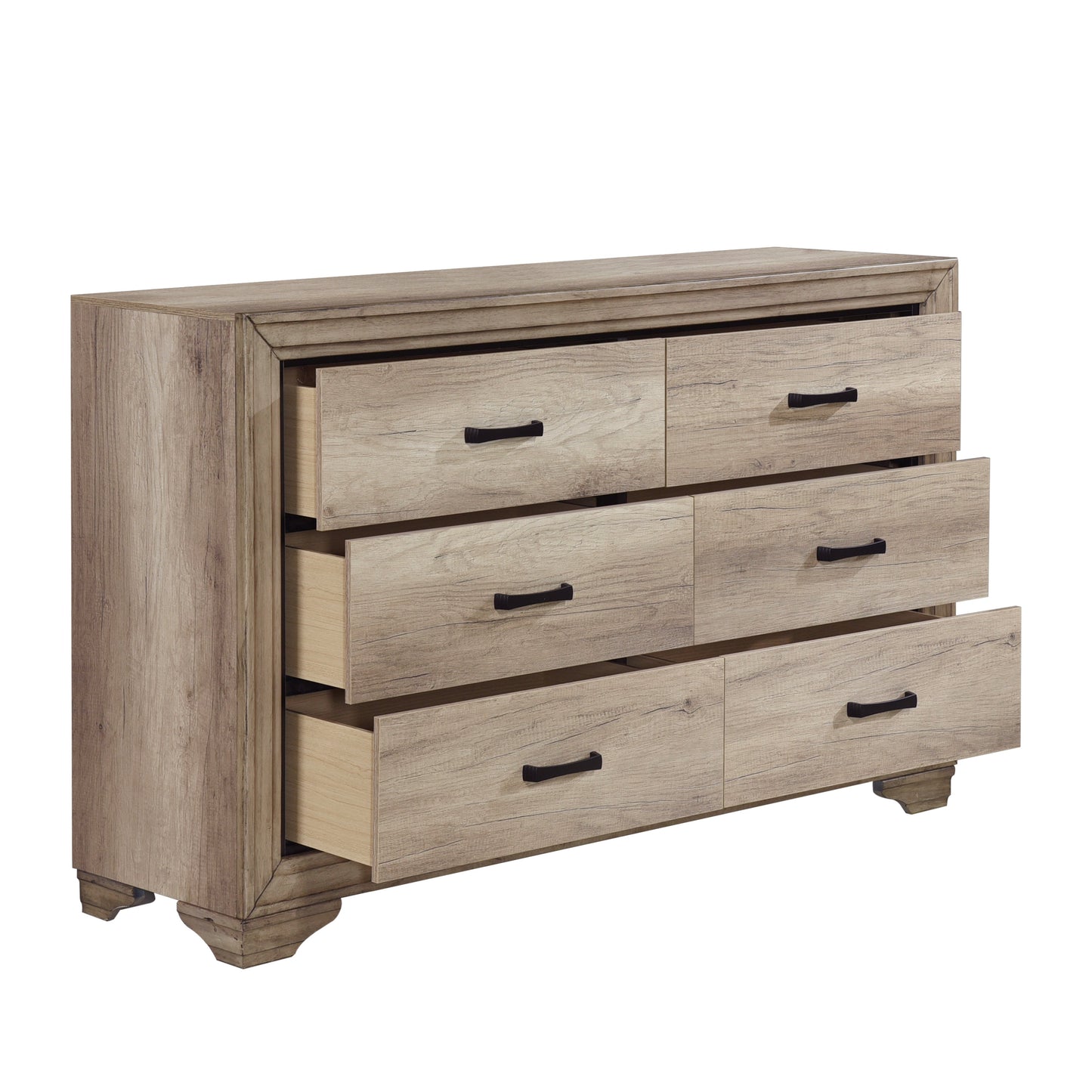 Lonan Rustic Panel Bedroom Set - SET | 1955-3 | 1955-5 | 1955-6 | 1955-4 | 1955-9 | 1955K-1 - Luna Furniture - Dallas Store