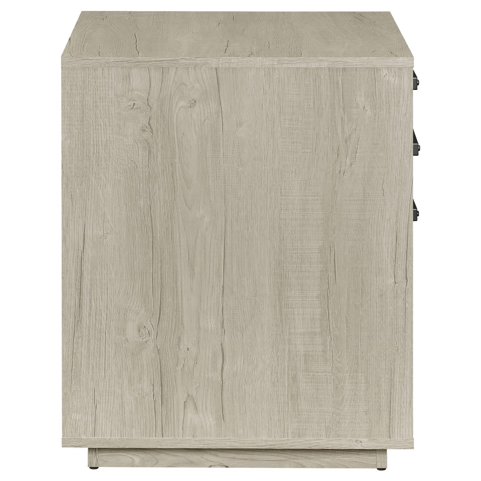 Loomis 3-Drawer Square File Cabinet Whitewashed Gray - 805882 - Luna Furniture - Dallas Store
