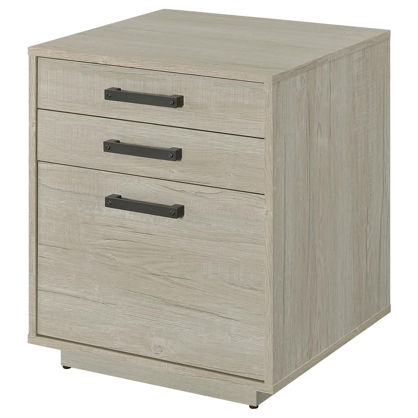 Loomis 3-Drawer Square File Cabinet Whitewashed Gray - 805882 - Luna Furniture - Dallas Store