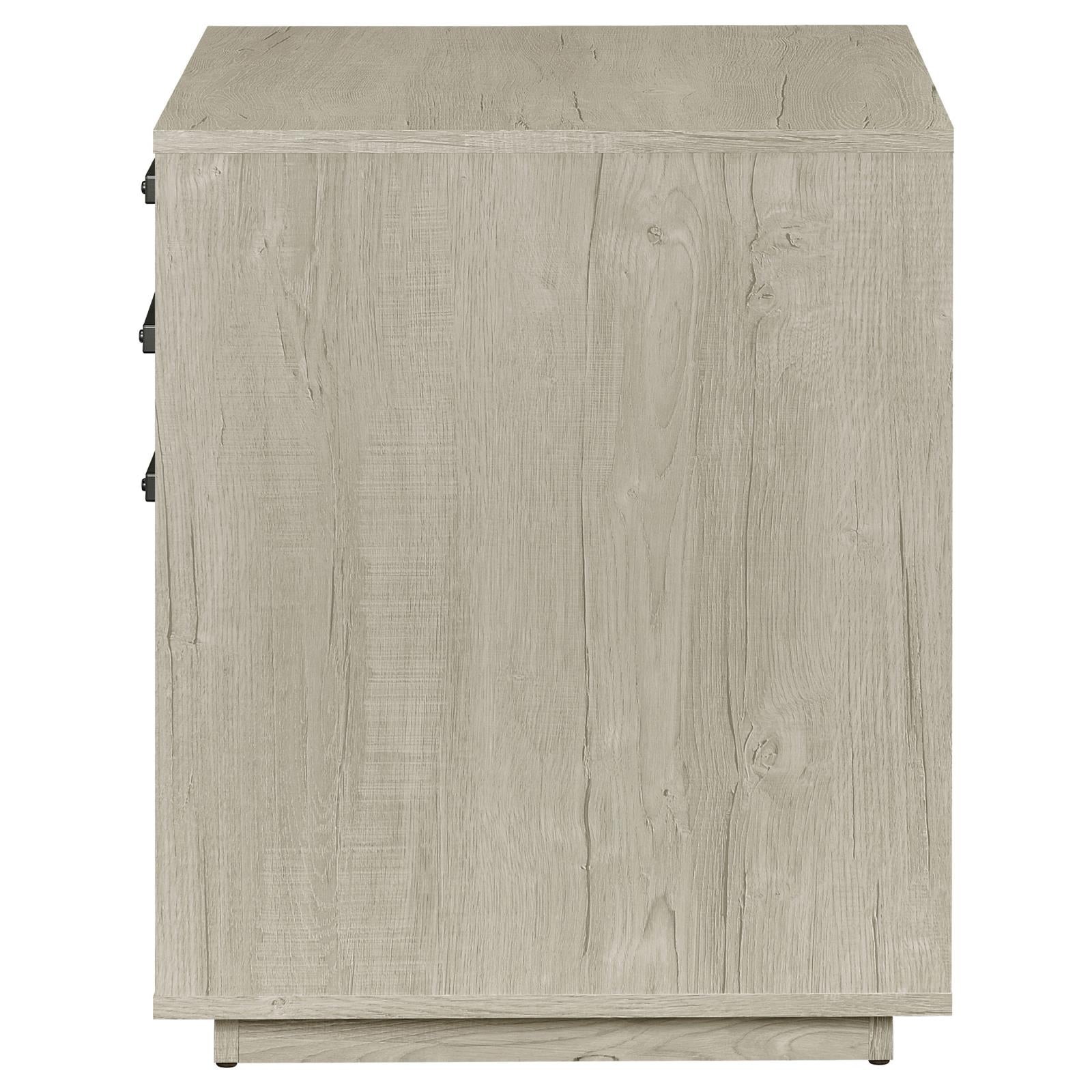 Loomis 3-Drawer Square File Cabinet Whitewashed Gray - 805882 - Luna Furniture - Dallas Store
