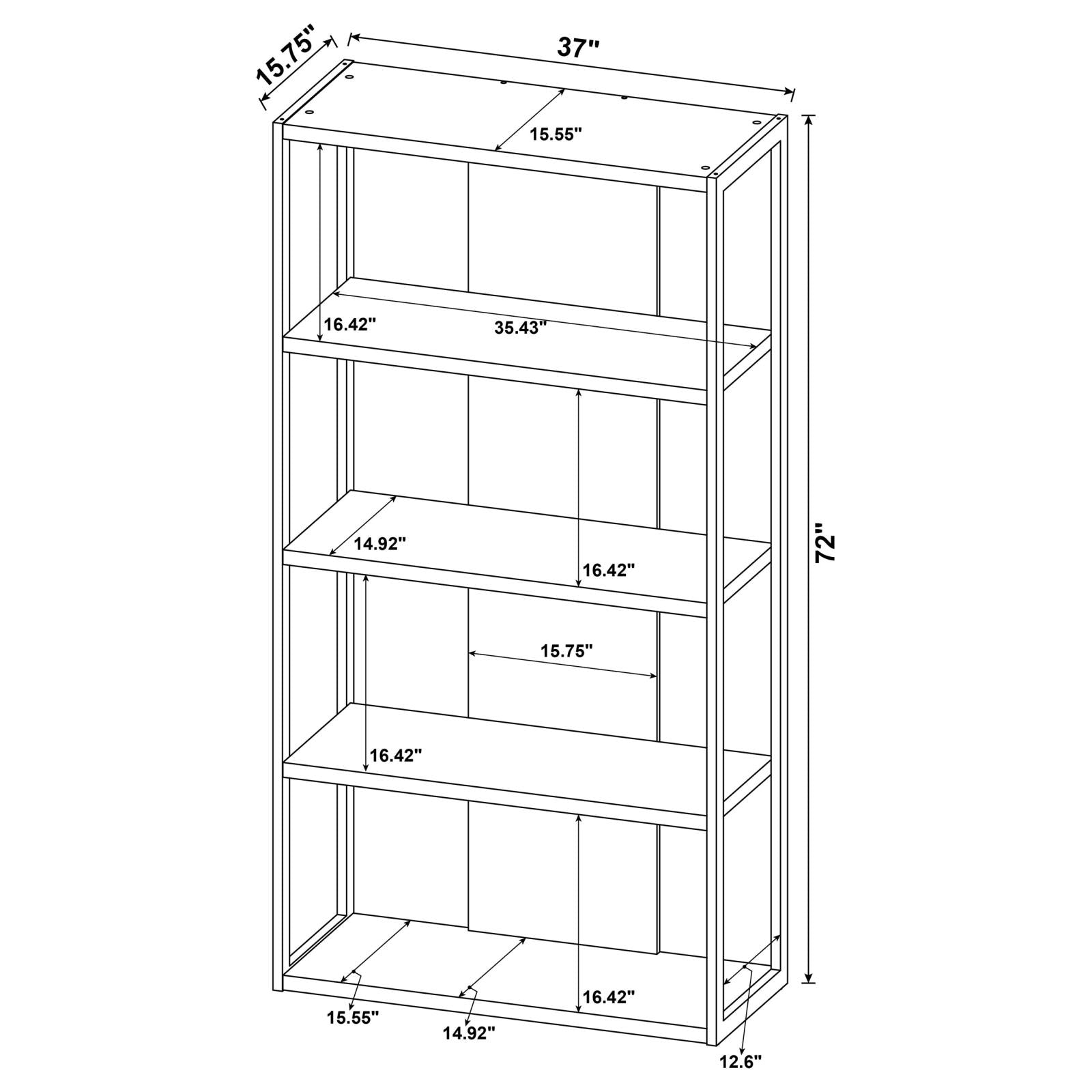 Loomis Whitewashed Gray 4-Shelf Bookcase - 805883 - Luna Furniture - Dallas Store