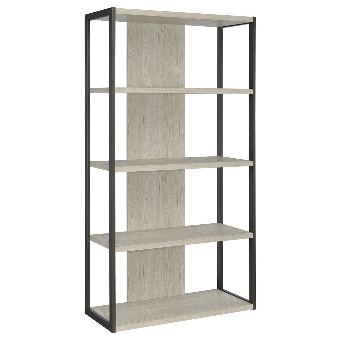 Loomis Whitewashed Gray 4-Shelf Bookcase - 805883 - Luna Furniture - Dallas Store