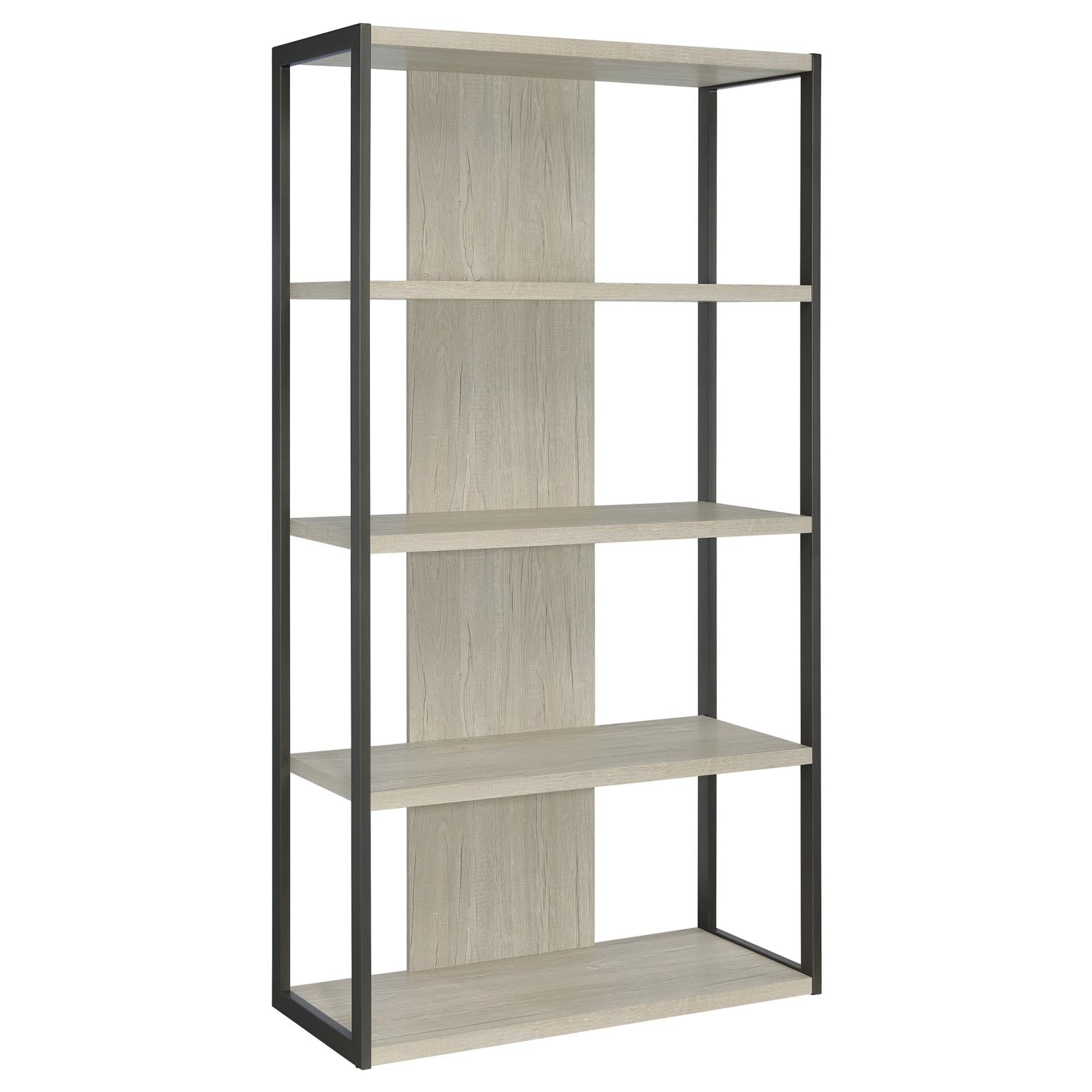 Loomis Whitewashed Gray 4-Shelf Bookcase - 805883 - Luna Furniture - Dallas Store