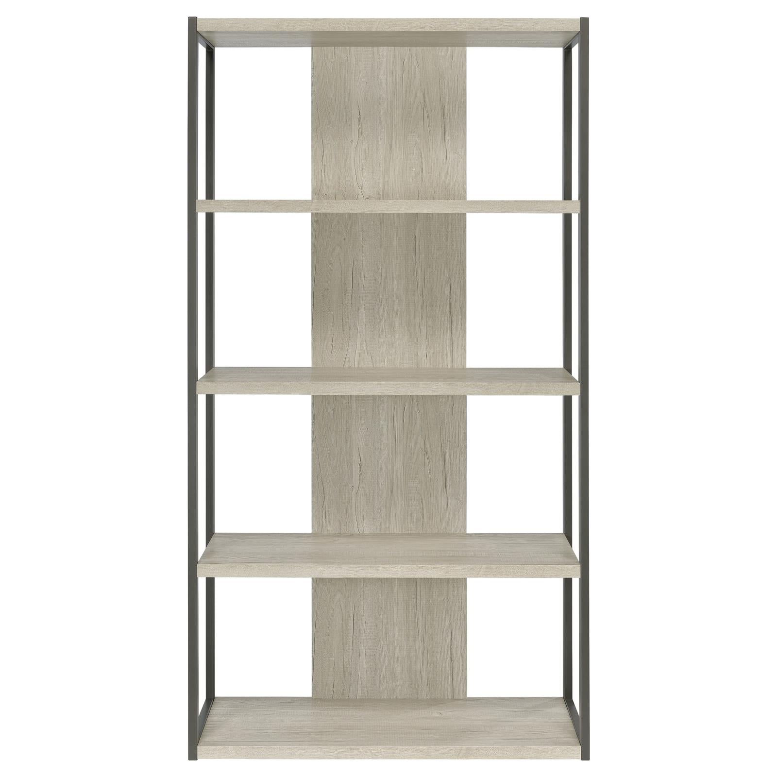Loomis Whitewashed Gray 4-Shelf Bookcase - 805883 - Luna Furniture - Dallas Store