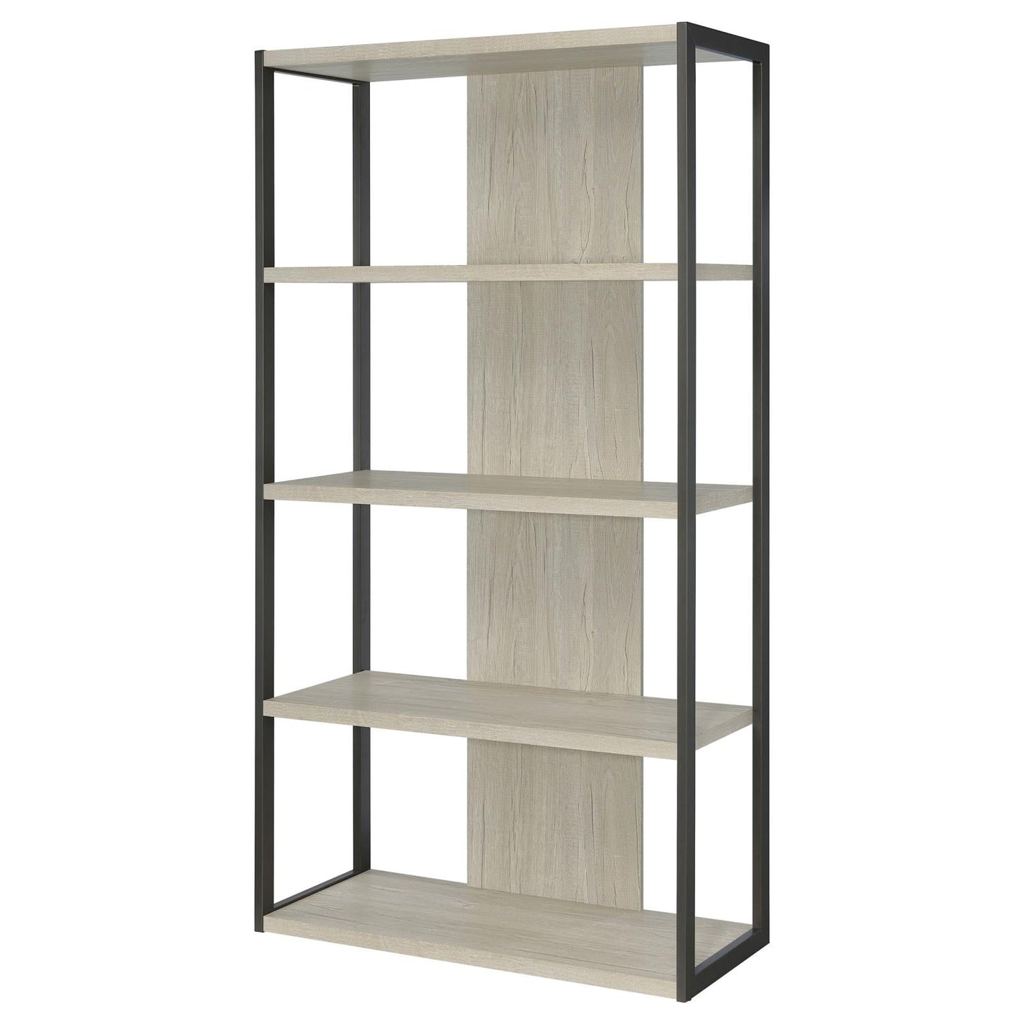 Loomis Whitewashed Gray 4-Shelf Bookcase - 805883 - Luna Furniture - Dallas Store
