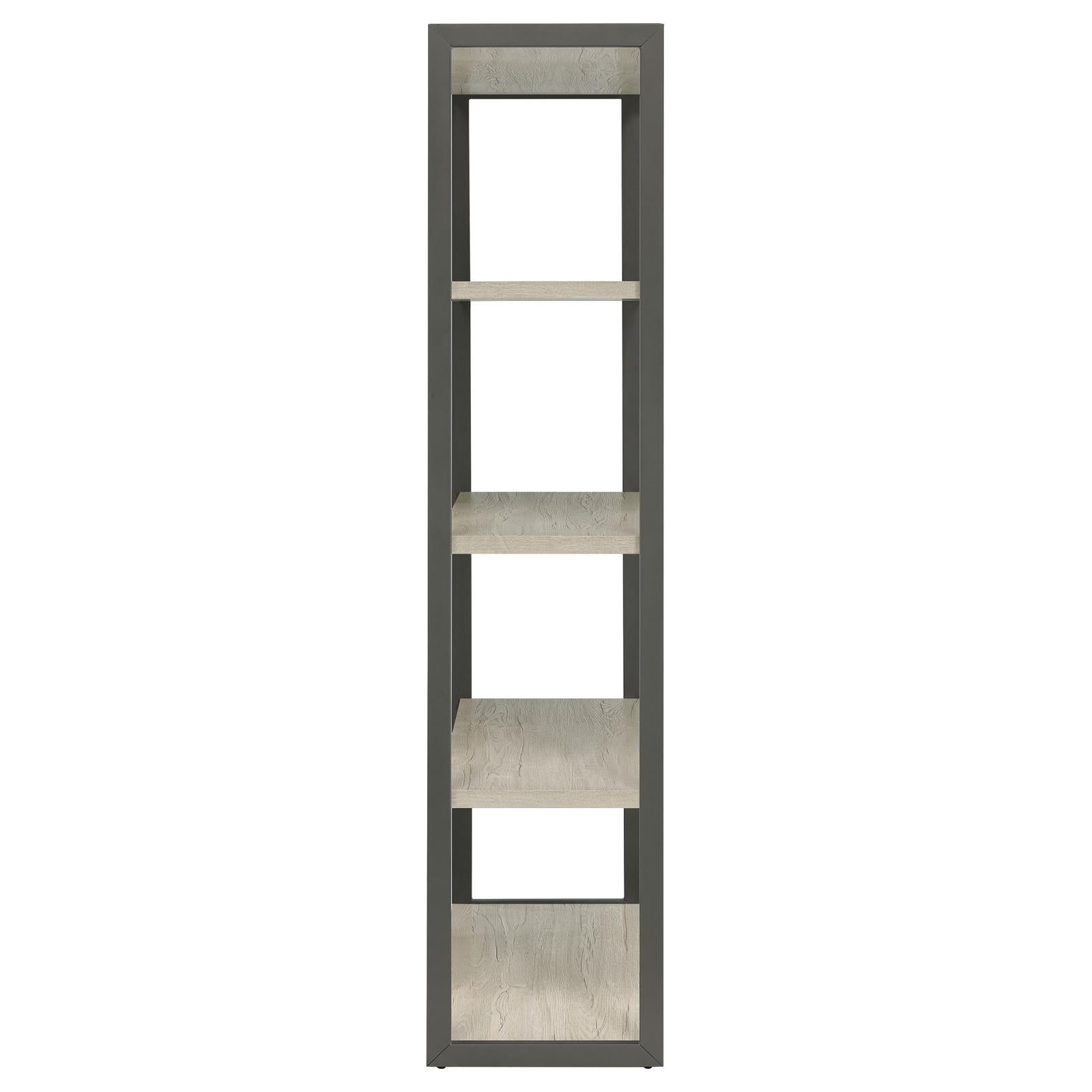 Loomis Whitewashed Gray 4-Shelf Bookcase - 805883 - Luna Furniture - Dallas Store