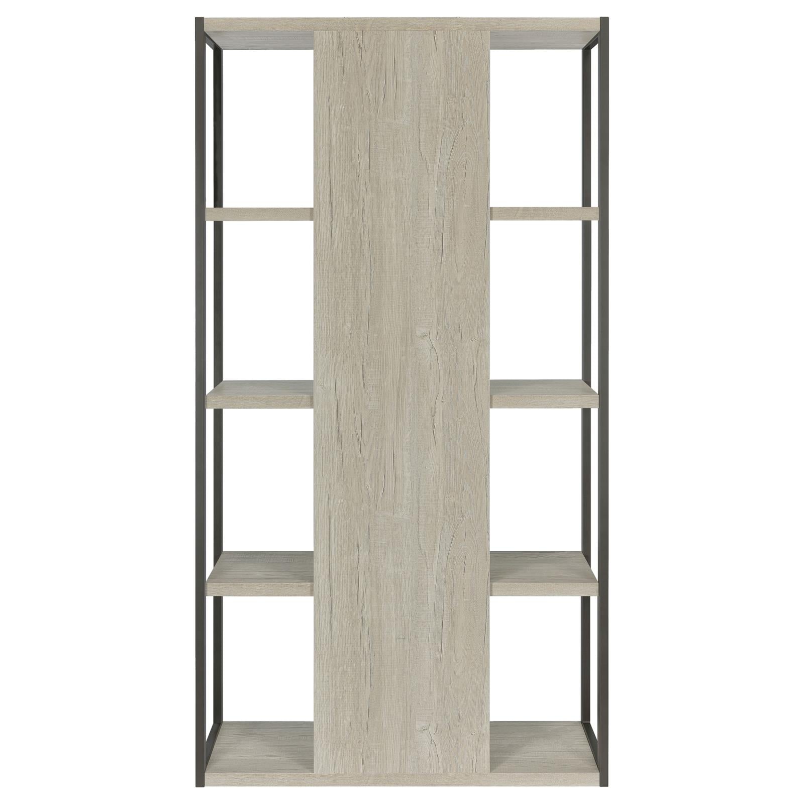 Loomis Whitewashed Gray 4-Shelf Bookcase - 805883 - Luna Furniture - Dallas Store