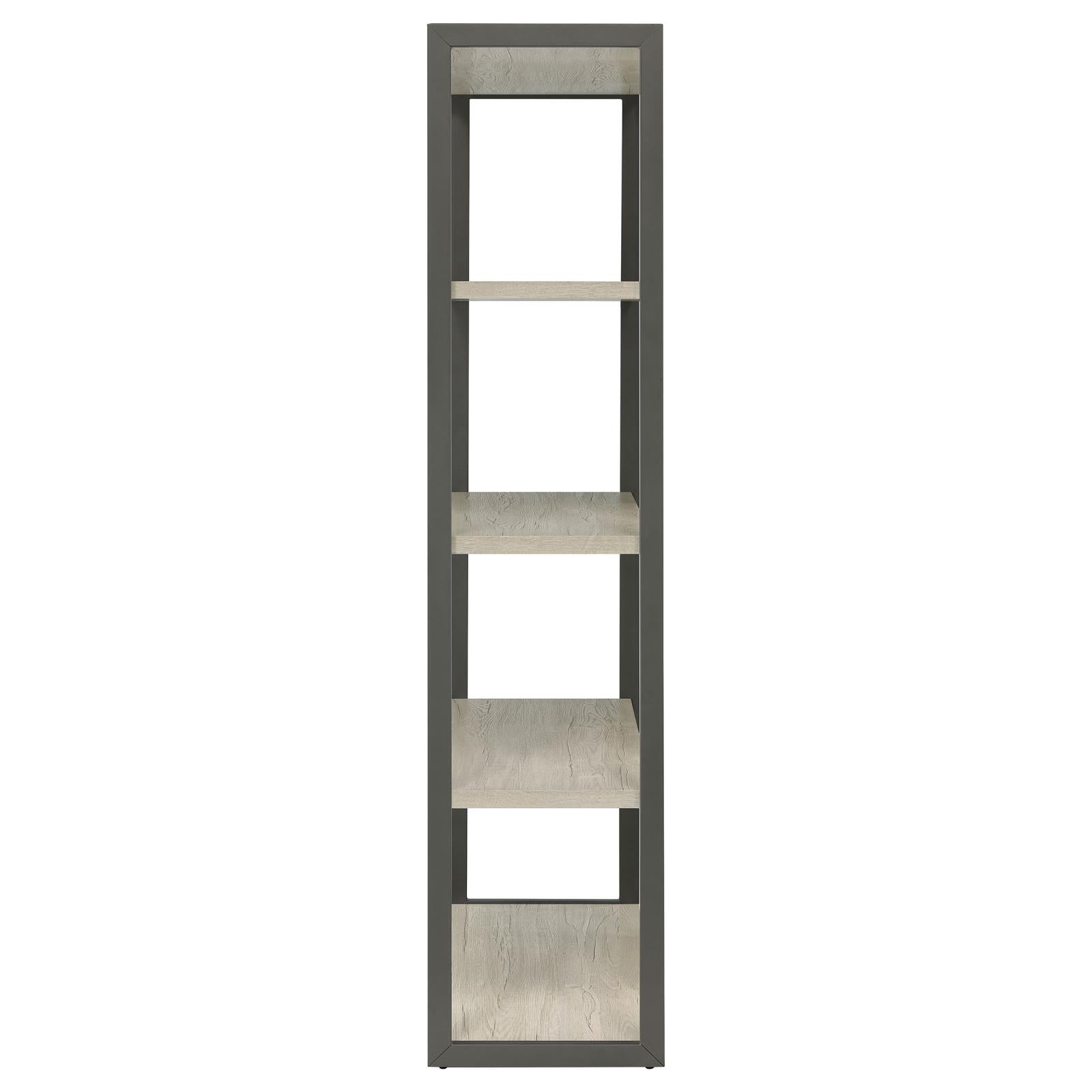 Loomis Whitewashed Gray 4-Shelf Bookcase - 805883 - Luna Furniture - Dallas Store