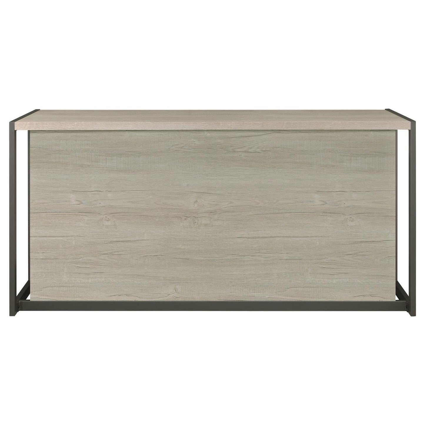 Loomis Whitewashed Gray/Gunmetal 4-Drawer Rectangular Office Desk - 805881 - Luna Furniture - Dallas Store