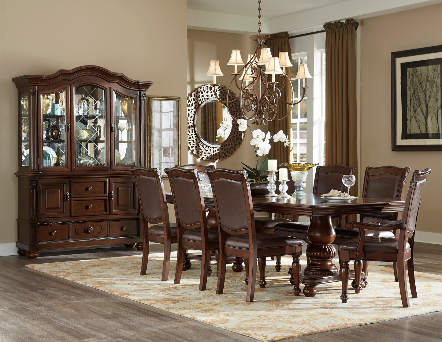 Lordsburg Brown Chery Extendable Dining Set - SET | 5473-103 | 5473-103B | 5473S(2) - Luna Furniture - Dallas Store