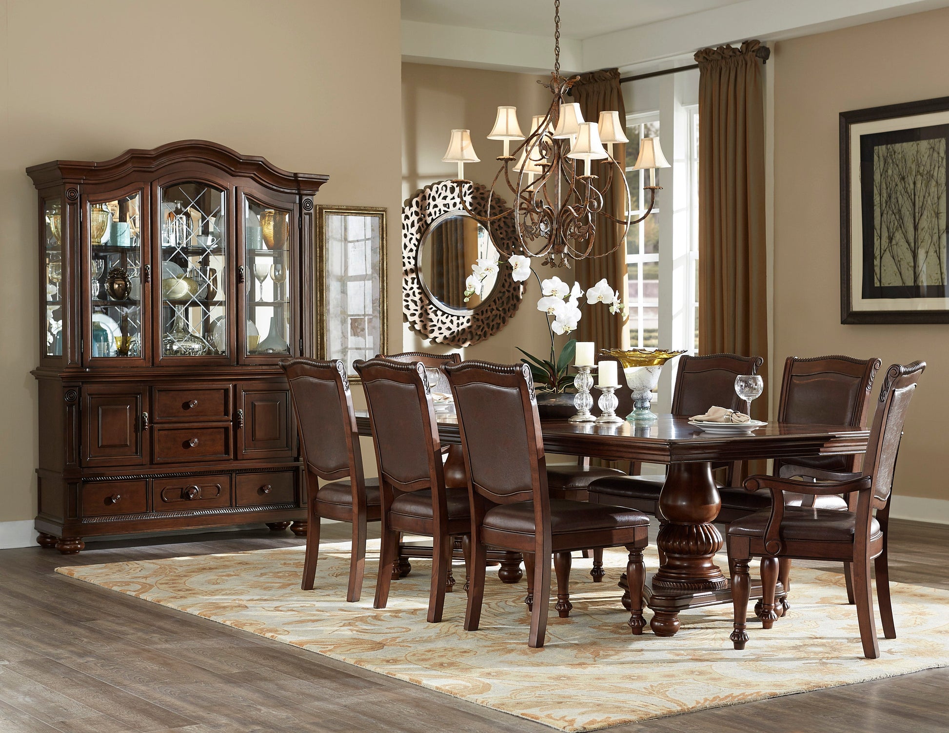 Lordsburg Brown Chery Extendable Dining Set - SET | 5473-103 | 5473-103B | 5473S(2) - Luna Furniture - Dallas Store