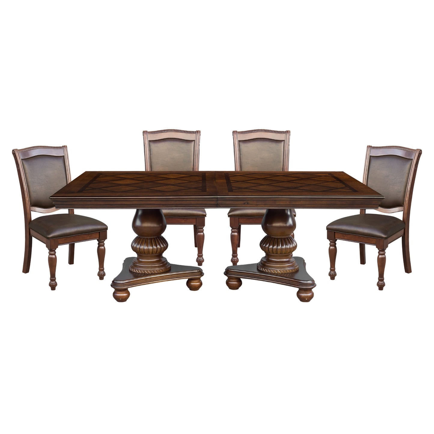 Lordsburg Brown Chery Extendable Dining Set - SET | 5473-103 | 5473-103B | 5473S(2) - Luna Furniture - Dallas Store