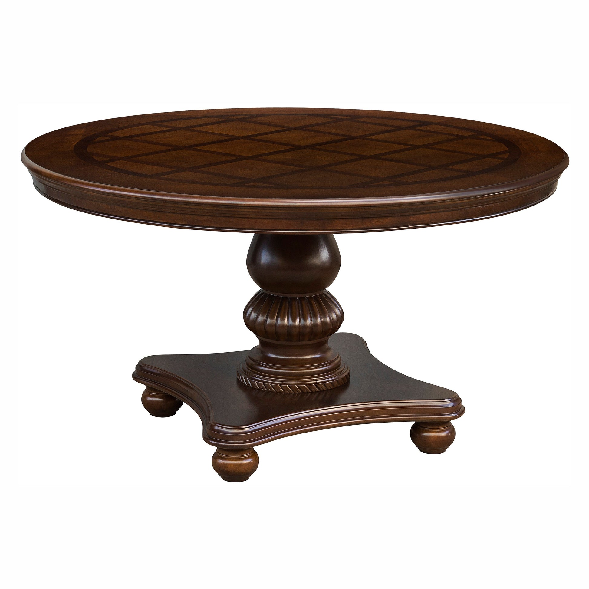 Lordsburg Brown Chery Round Dining Table - SET | 5473-54 | 5473-54B - Luna Furniture - Dallas Store
