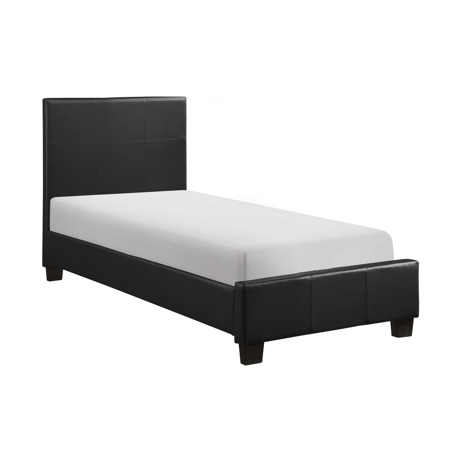 Lorenzi Black Twin Upholstered Platform Bed - SET | 2220T-1 | 2220T-3 - Luna Furniture - Dallas Store