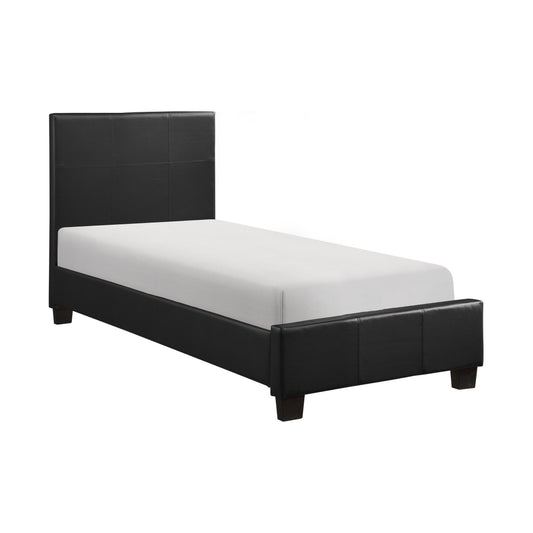 Lorenzi Black Twin Upholstered Platform Bed - SET | 2220T-1 | 2220T-3 - Luna Furniture - Dallas Store