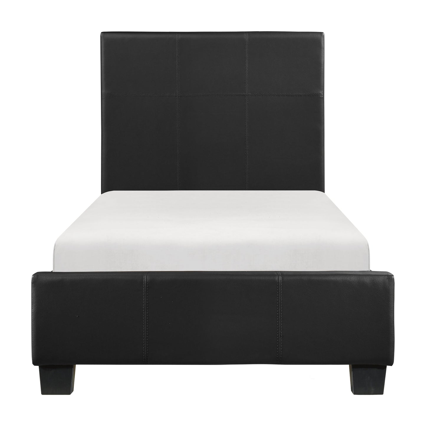 Lorenzi Black Twin Upholstered Platform Bed - SET | 2220T-1 | 2220T-3 - Luna Furniture - Dallas Store