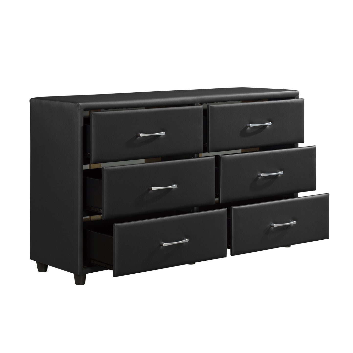Lorenzi Black Upholstered Platform Bedroom Set - SET | 2220-5 | 2220-6 | 2220-4 | 2220-9 | 2220K-1EK | 2220K-3EK - Luna Furniture - Dallas Store