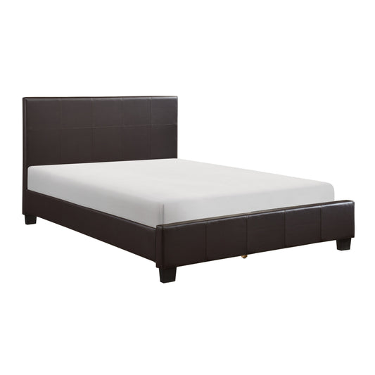 Lorenzi Dark Brown Full Upholstered Platform Bed - SET | 2220FDBR-1 | 2220FDBR-3 - Luna Furniture - Dallas Store