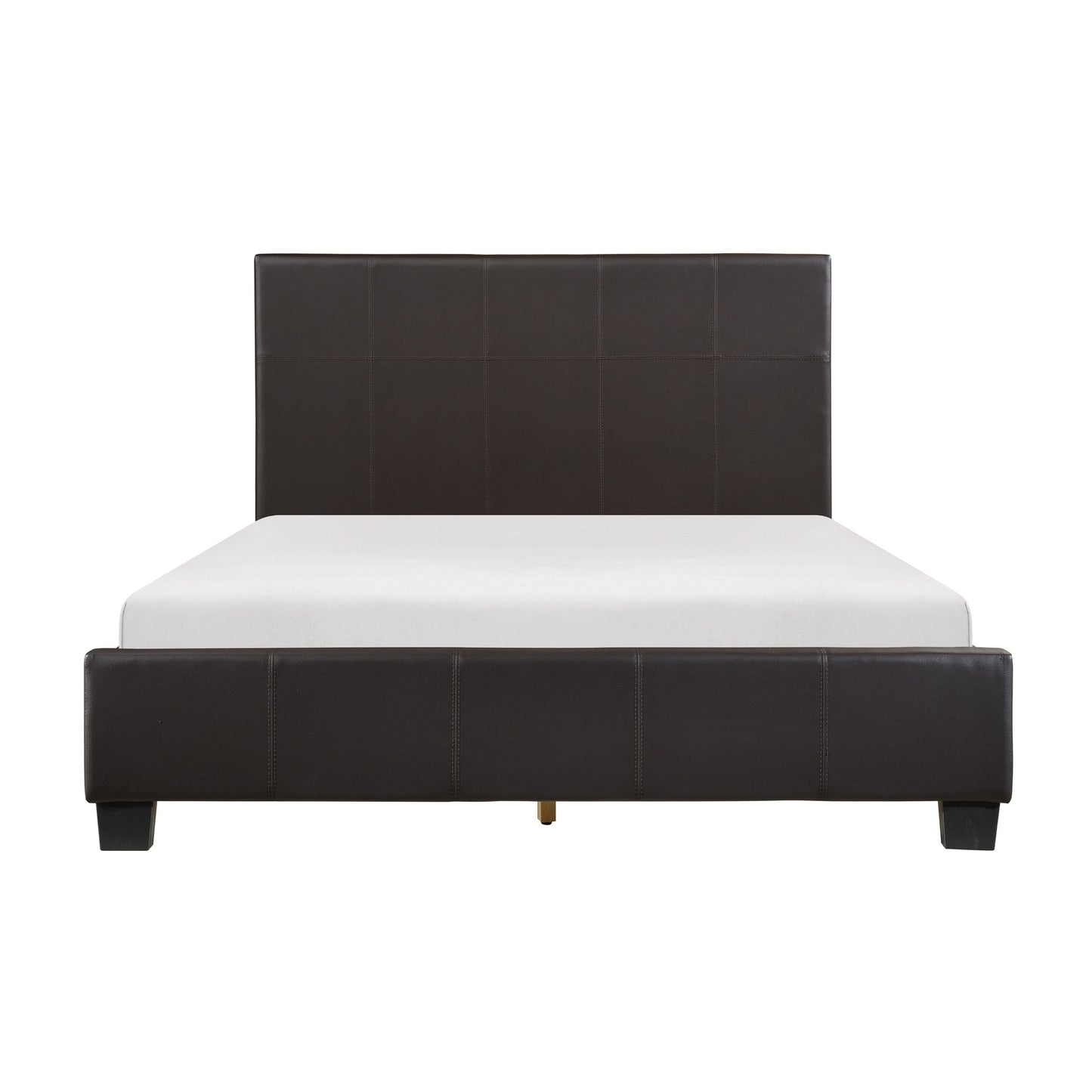 Lorenzi Dark Brown Queen Upholstered Platform Bed - SET | 2220DBR-1 | 2220DBR-3 - Luna Furniture - Dallas Store