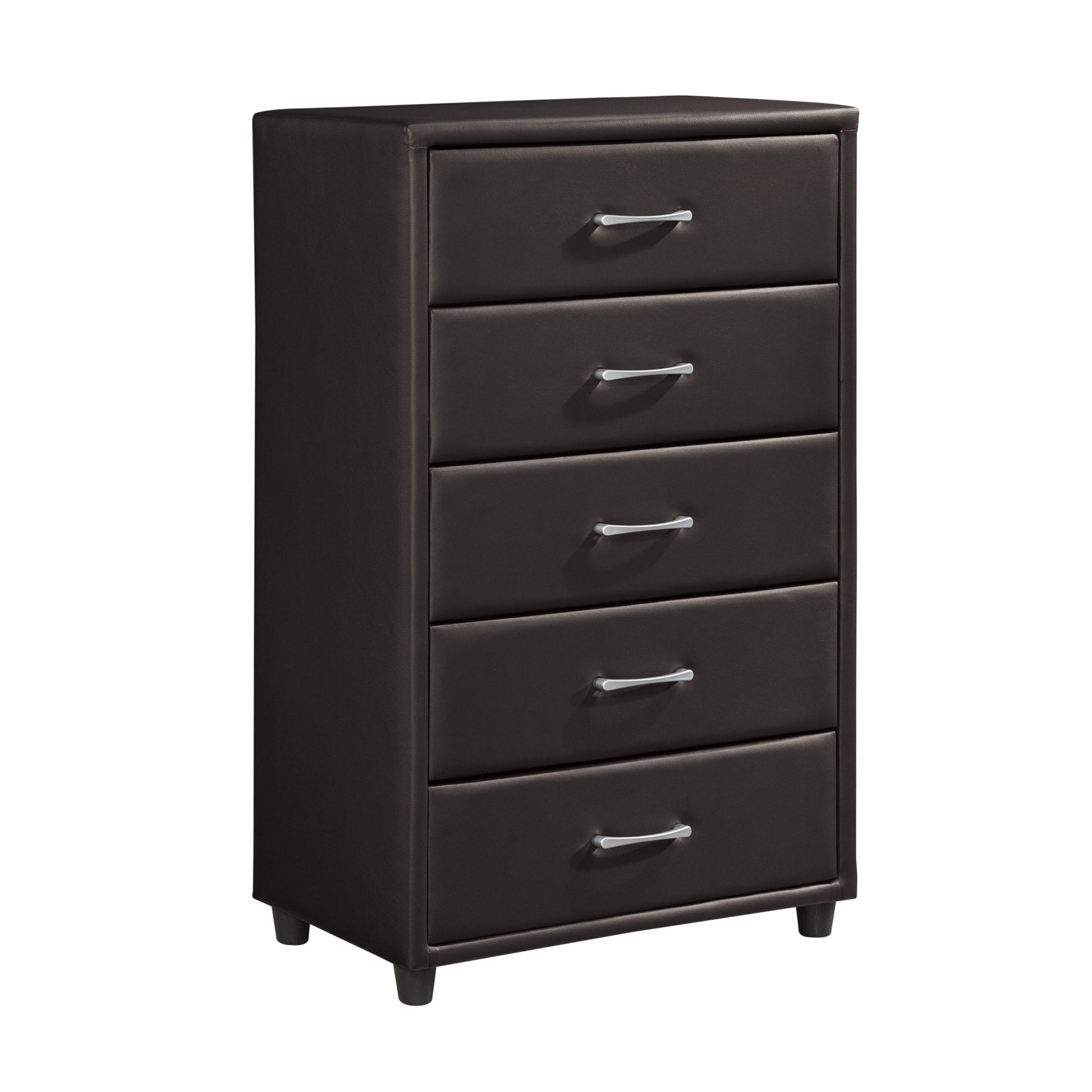 Lorenzi Dark Brown Upholstered Platform Bedroom Set - SET | 2220DBR-1 | 2220DBR-3 | 2220DBR-5 | 2220DBR-6 | 2220DBR-4 | 2220DBR-9 - Luna Furniture - Dallas Store