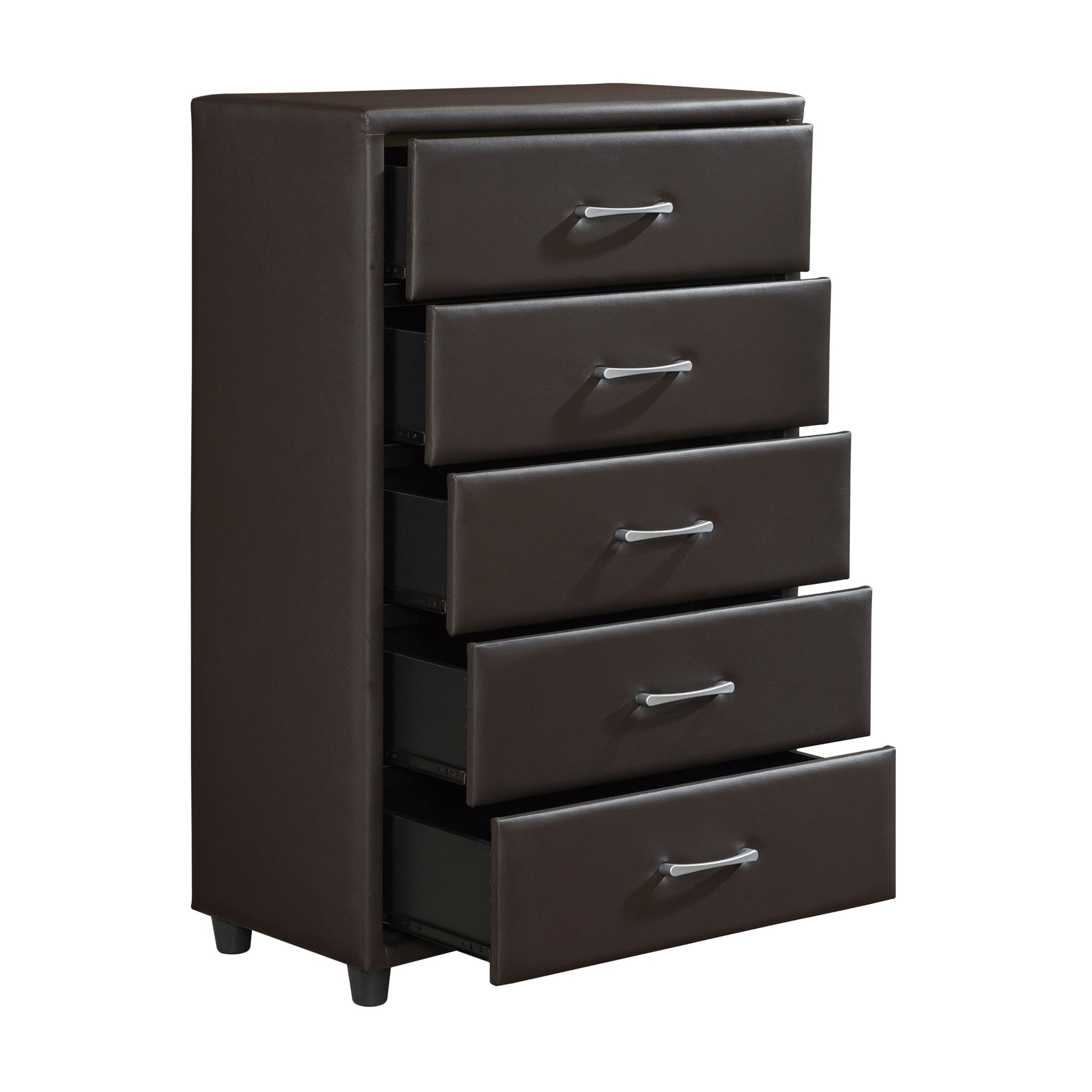 Lorenzi Dark Brown Upholstered Platform Bedroom Set - SET | 2220DBR-1 | 2220DBR-3 | 2220DBR-5 | 2220DBR-6 | 2220DBR-4 | 2220DBR-9 - Luna Furniture - Dallas Store