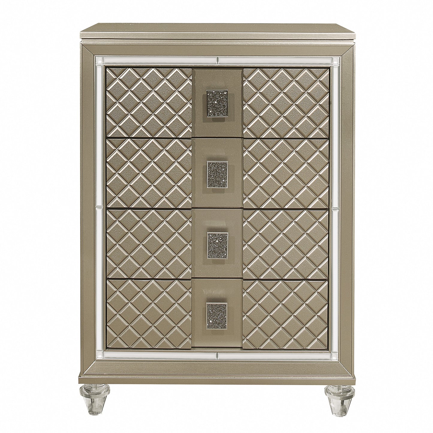 Loudon Champagne Metallic Youth Chest - B1515-9 - Luna Furniture - Dallas Store