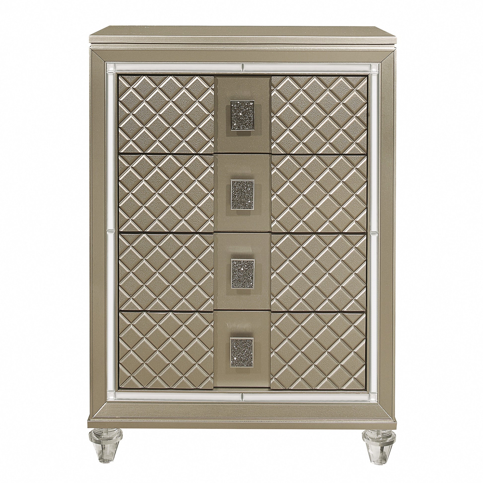 Loudon Champagne Metallic Youth Chest - B1515-9 - Luna Furniture - Dallas Store