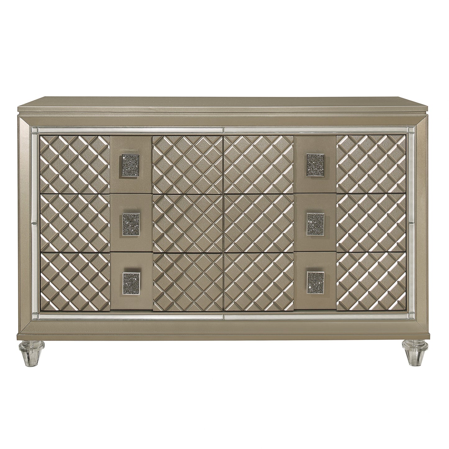 Loudon Champagne Metallic Youth Dresser - B1515-5 - Luna Furniture - Dallas Store