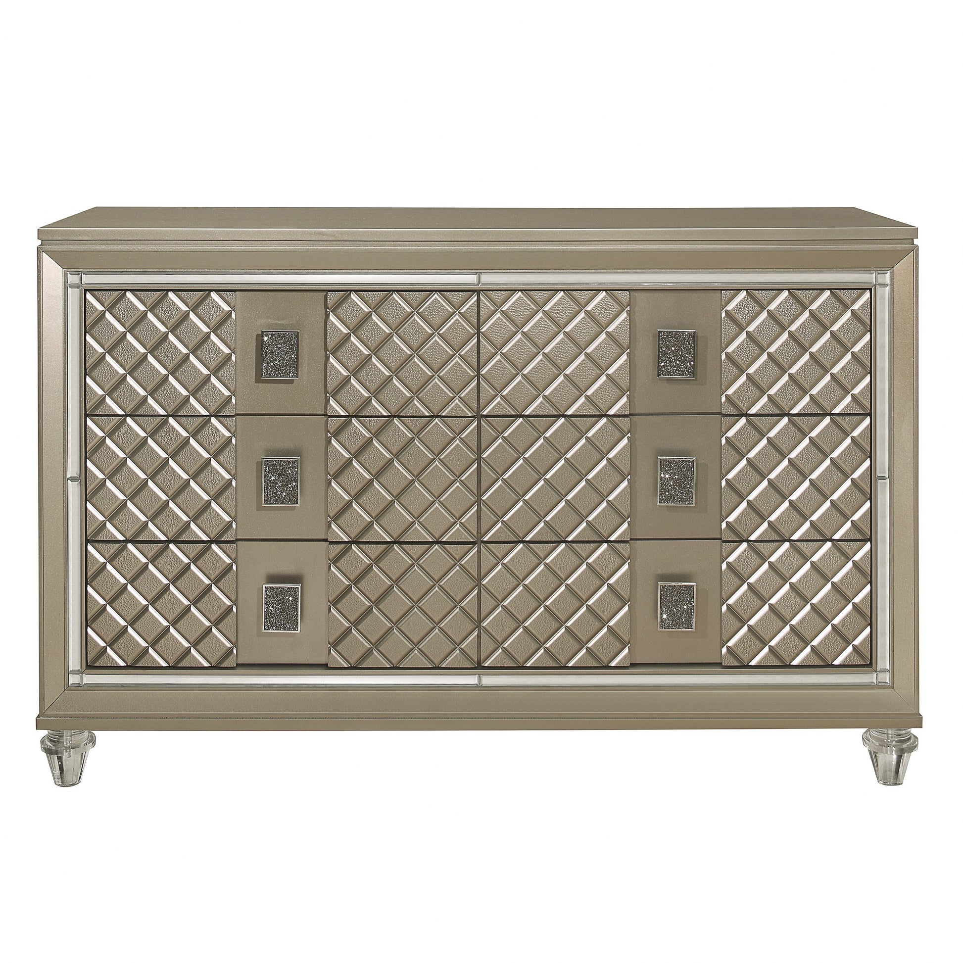 Loudon Champagne Metallic Youth Dresser - B1515-5 - Luna Furniture - Dallas Store