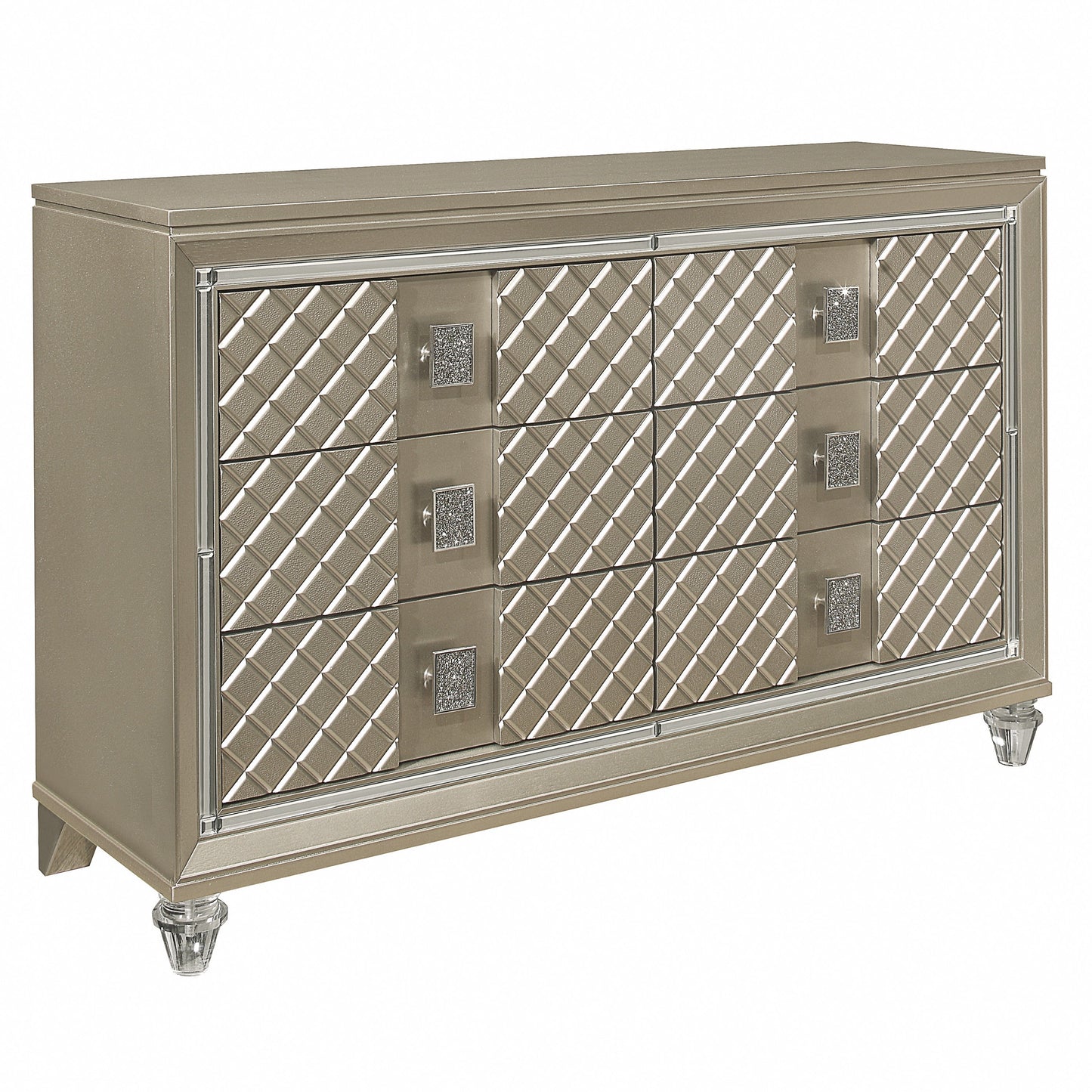 Loudon Champagne Metallic Youth Dresser - B1515-5 - Luna Furniture - Dallas Store