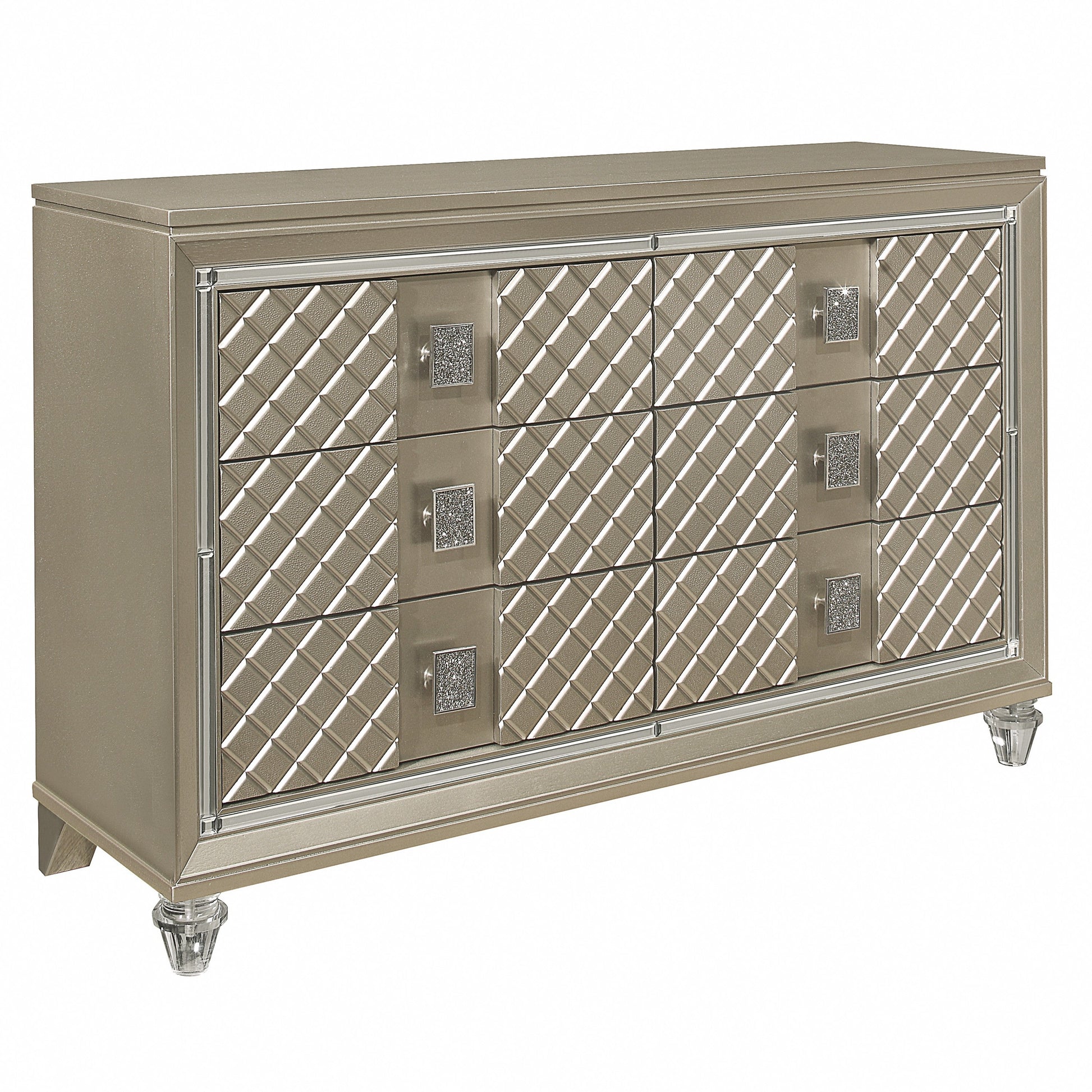 Loudon Champagne Metallic Youth Dresser - B1515-5 - Luna Furniture - Dallas Store