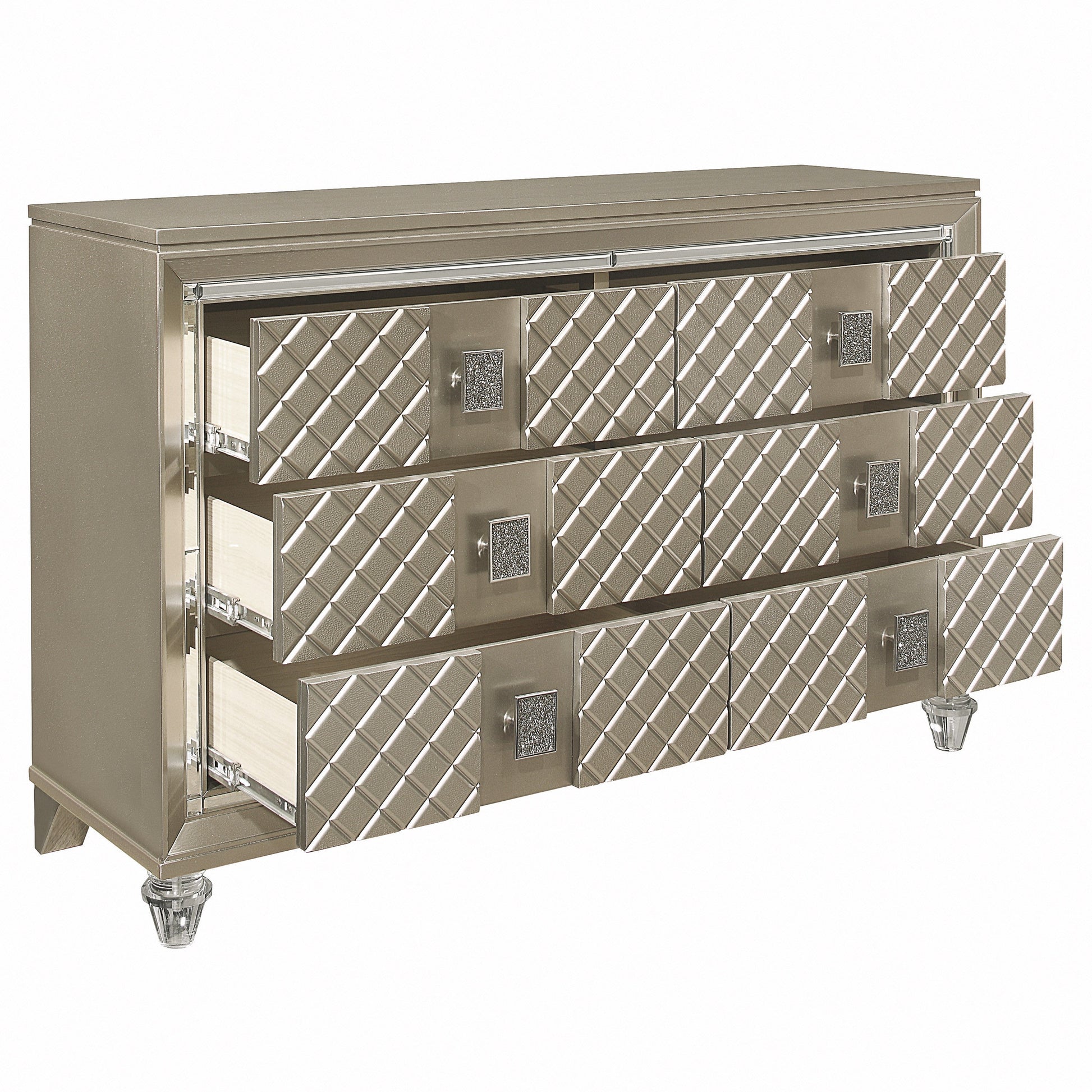 Loudon Champagne Metallic Youth Dresser - B1515-5 - Luna Furniture - Dallas Store