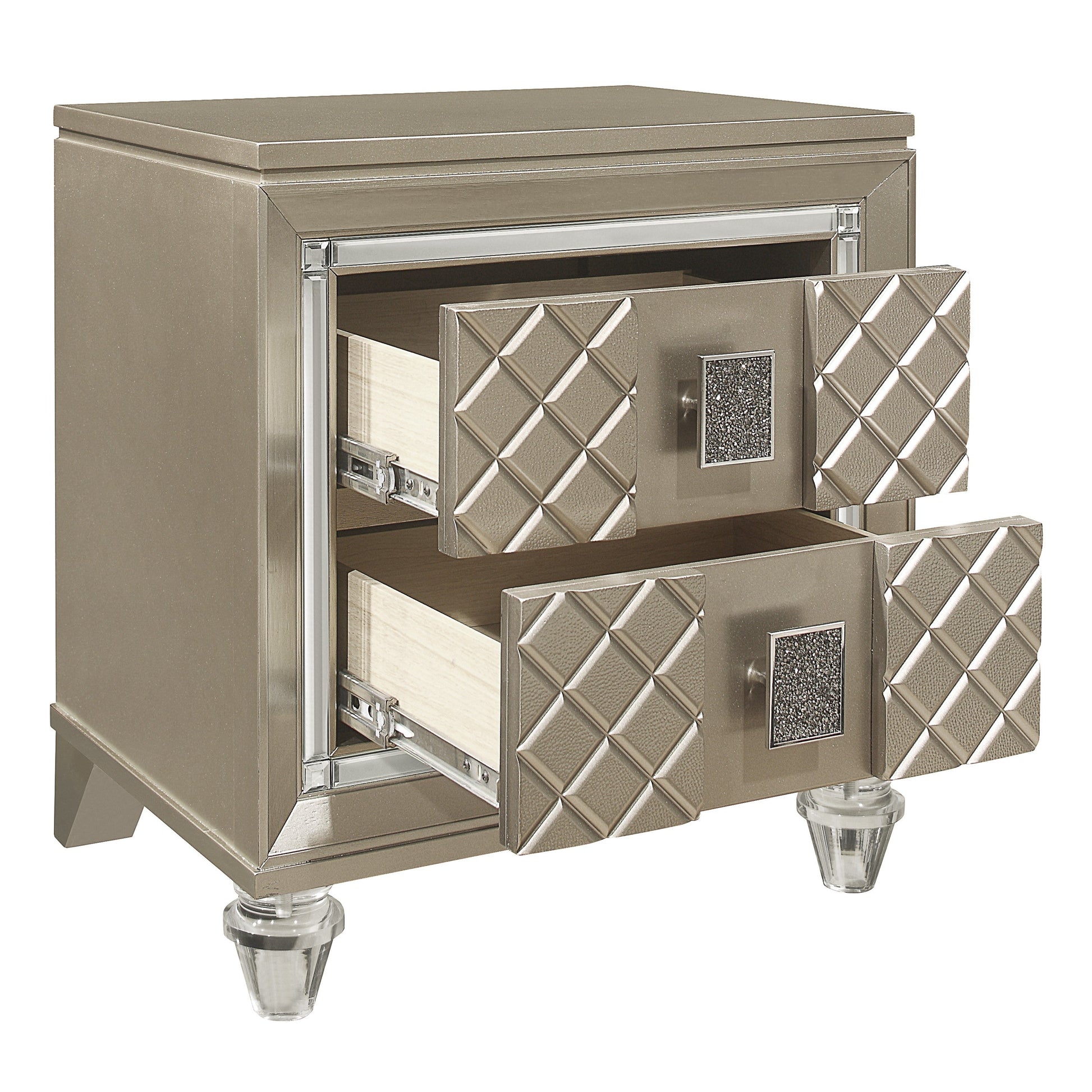 Loudon Champagne Metallic Youth Nightstand - B1515-4 - Luna Furniture - Dallas Store