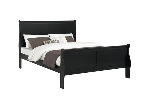 Louis Philip Black Full Sleigh Bed - SET | B3950-F-HBFB | B3950-F-RAIL - Luna Furniture - Dallas Store