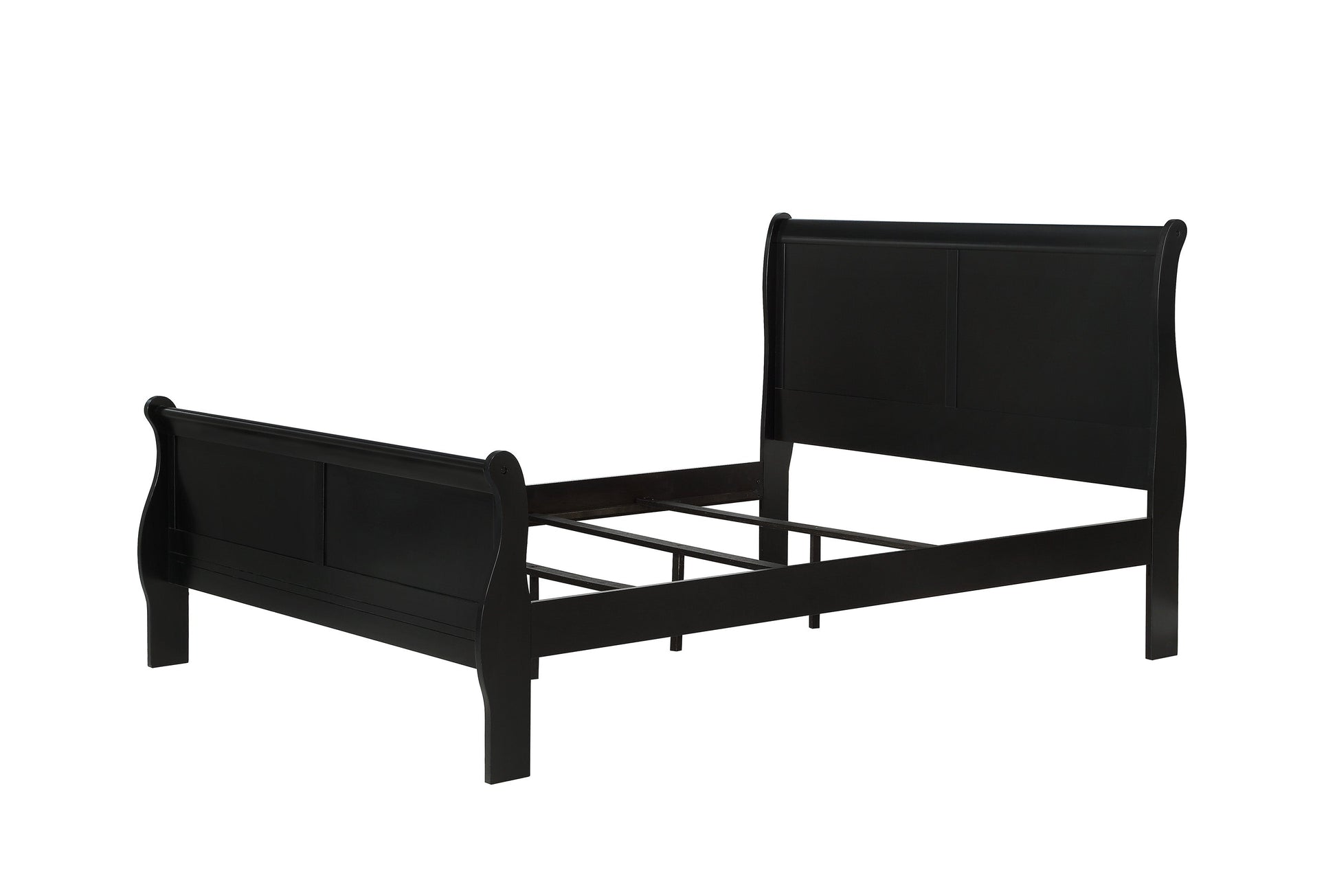 Louis Philip Black Queen Sleigh Bed - SET | B3950-Q-HBFB | B3950-Q-RAIL - Luna Furniture - Dallas Store